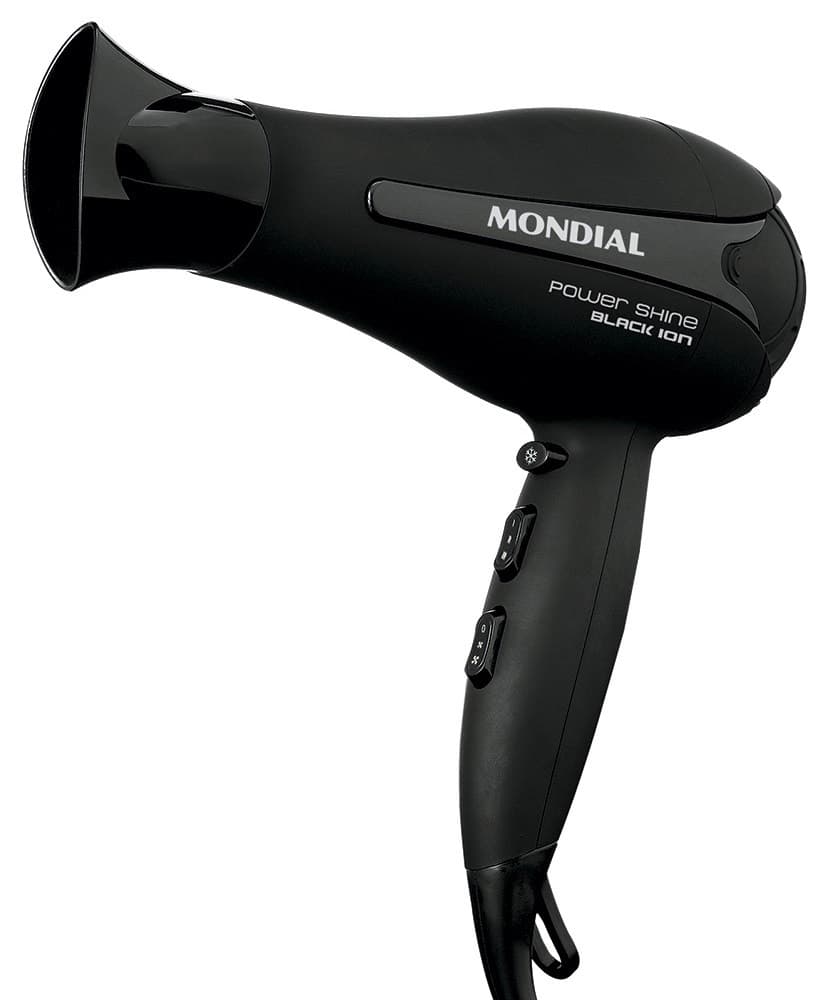 Secador Mondial Power Shine Black Ion 110V 1900W