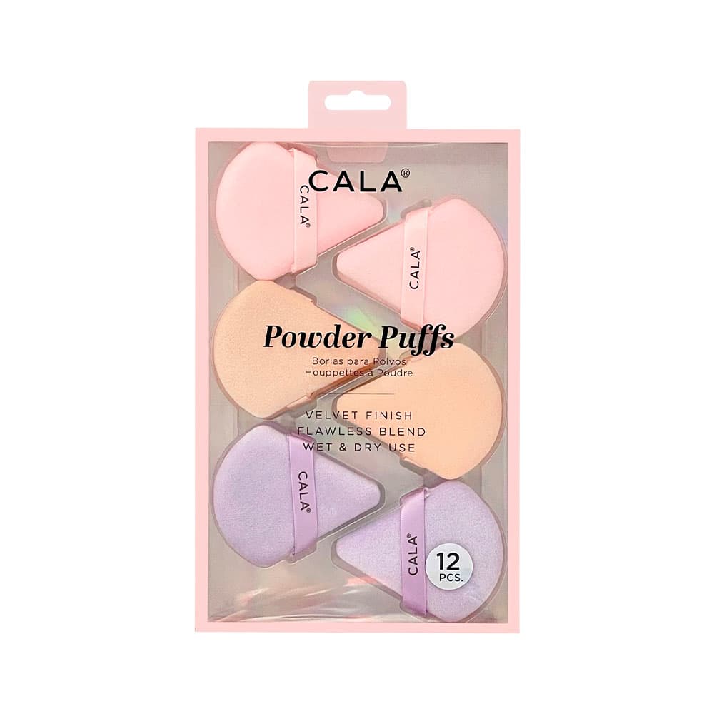 Esponjas de Maquiagem Velvet Powder Puff Nude/Rosa 12 Peças