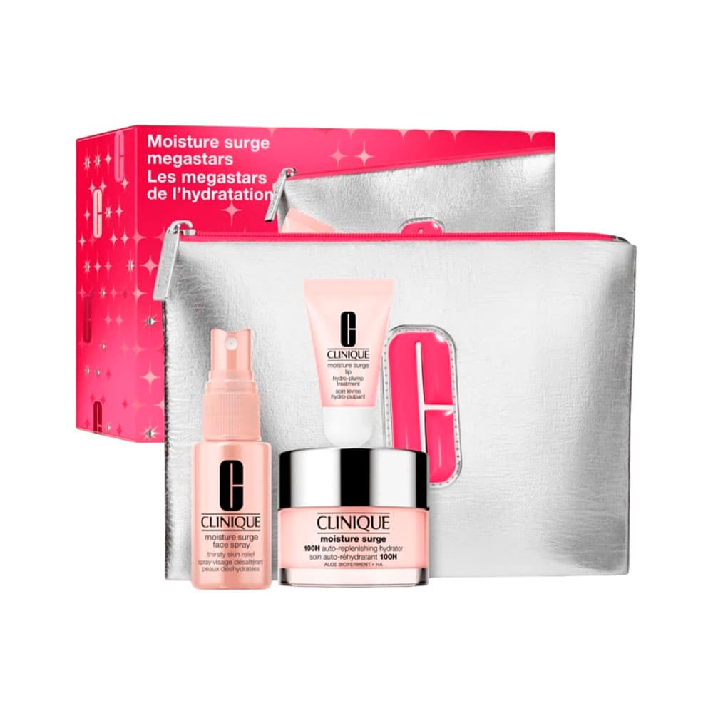 Kit de Cosméticos Clinique Moisture Surge Megastars 4 Peças