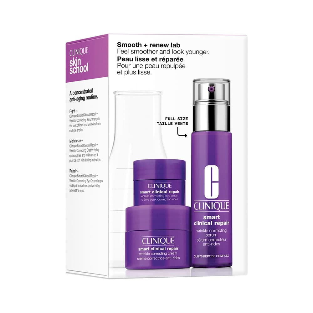 Kit de Cosméticos Clinique Smart Clinical Repair Smooth + Renew Lab 3 Peças