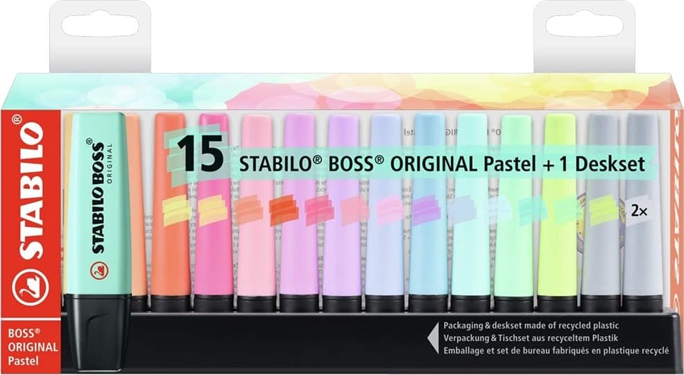 Conjunto de Marcadores Stabilo Boss Original (15 Unidades)
