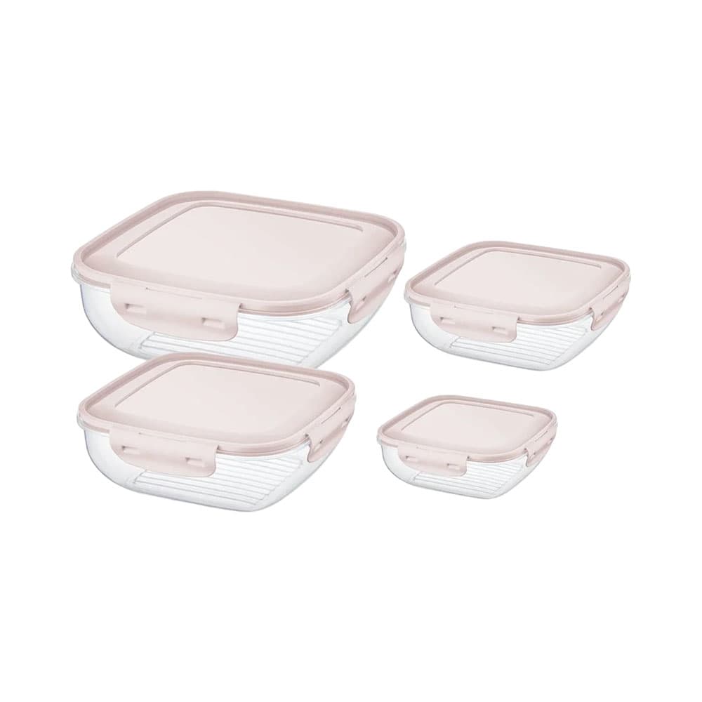Conjunto de Potes Bager Cook&Lock Bg-576 Sortido 4 Peças