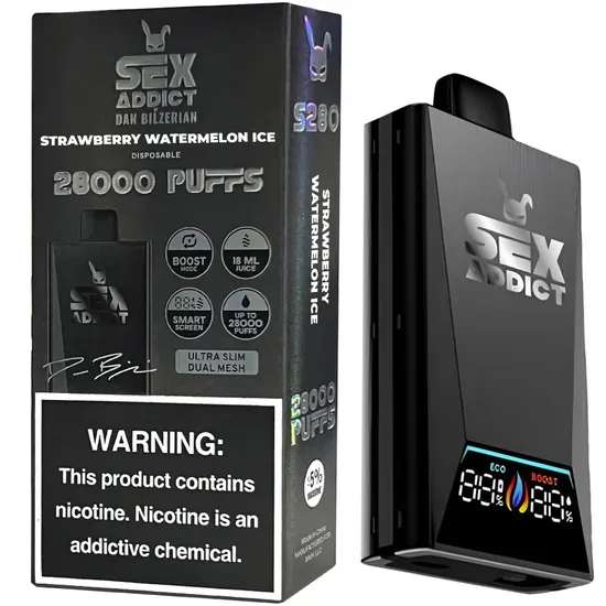 Vape Sex Addict S280 Black 28000PUFFS Strawberry Watermelon Ice