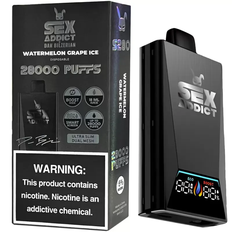 Vape Sex Addict S280 Black 28000PUFFS Watermelon Grape Ice