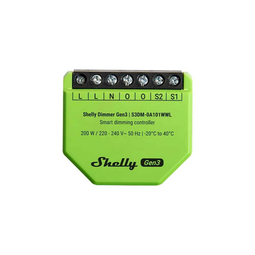 Interruptor Smart Shelly Dimmer Gen3 200W 220V 50Hz