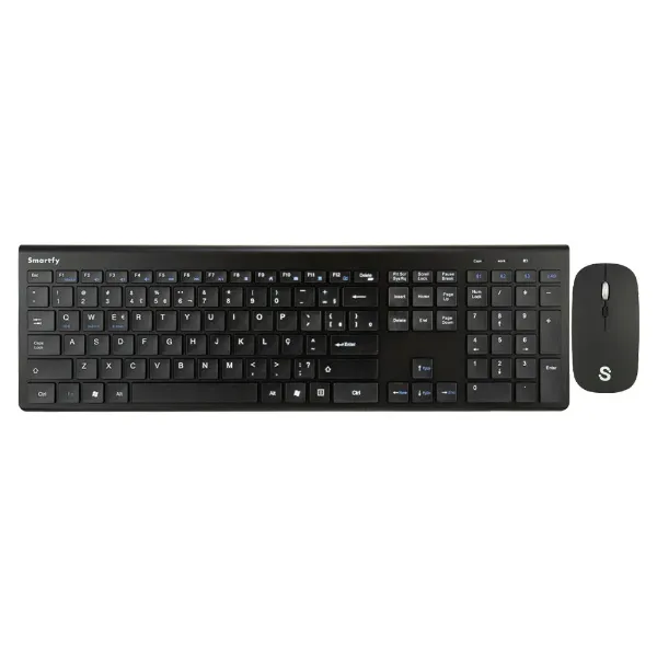 Smartfy Teclado + Mouse Wireless TW02B Port Black