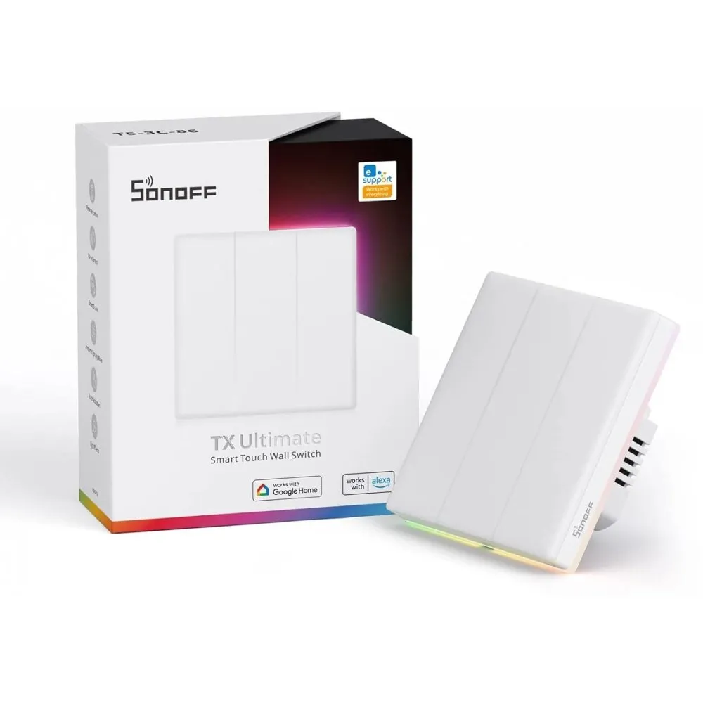 Interruptor Smart de Parede Sonoff T5-3C-86 Bivolt Branco