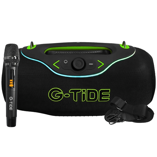 Caixa de Som G-Tide ThunderBass Pro com Bluetooth / Aux / USB / 200W / Microfone - Preto