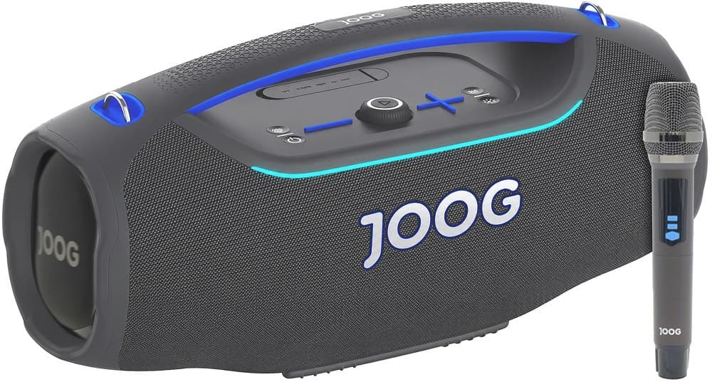 Caixa de Som Joog Pair Ultra 450W Bluetooth Tws Auracast Cinza (Microfone Sem Fio Incluído)