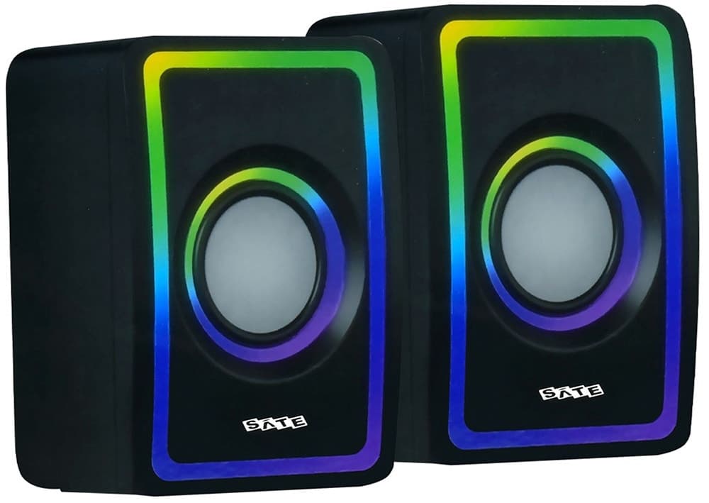 Caixa de Som Satellite As-92005B USB Bluetooth RGB - Preto