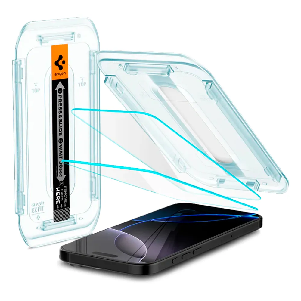 Película Spigen iPhone 16 Pro Glas.tr Ez Fit Transparente Agl07928