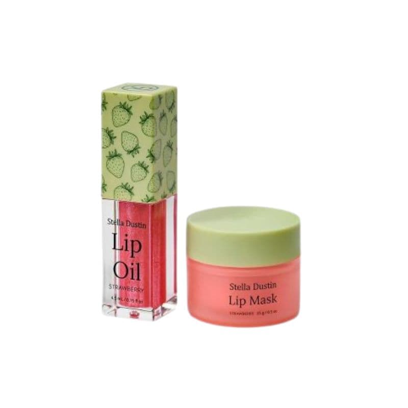 Óleo Labial e Máscara Labial Stella Dustin 4.5ml & 15G Morango