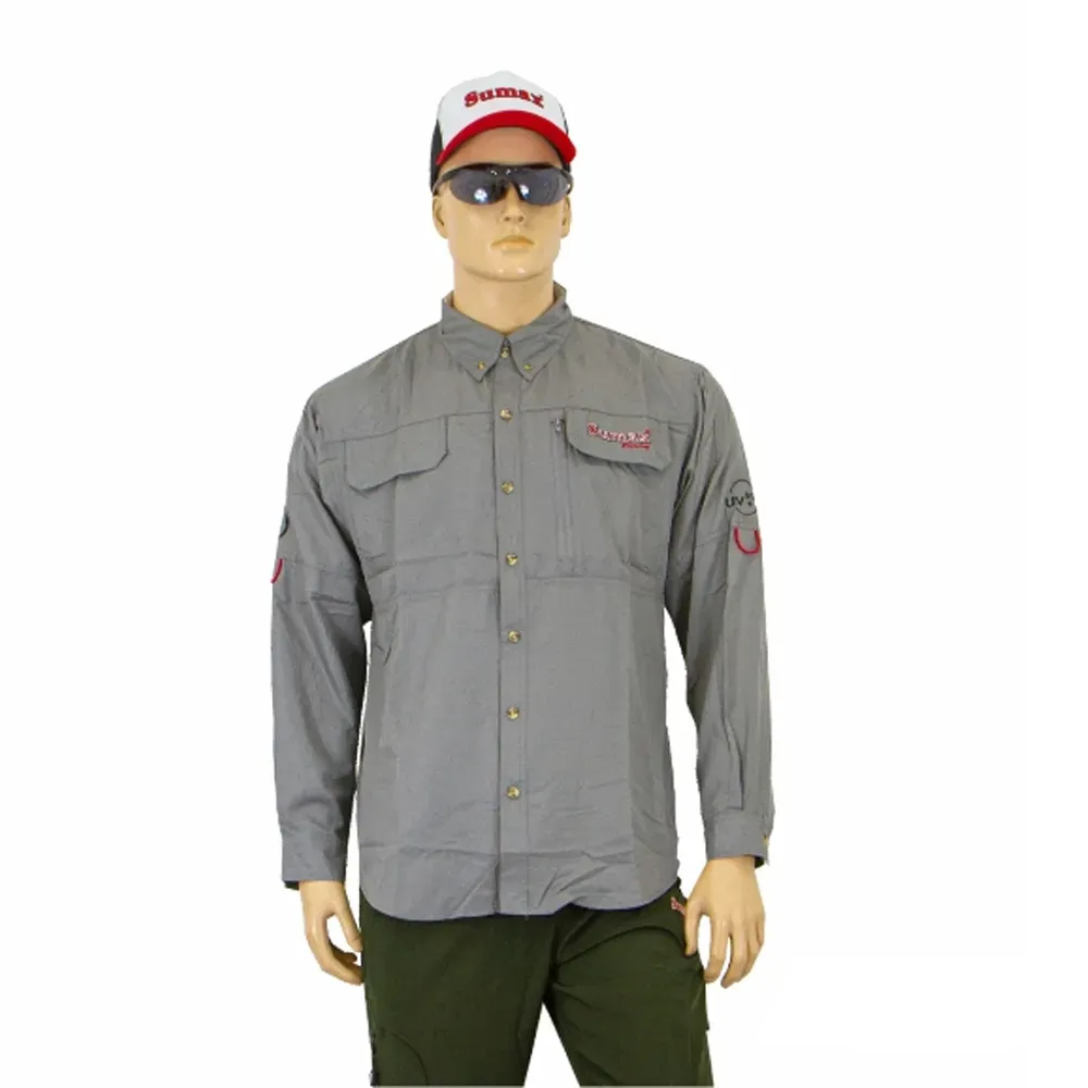 Camisa de Pesca Sumax Bsw2301-G Mang.larga M (T) Xxxl Gris