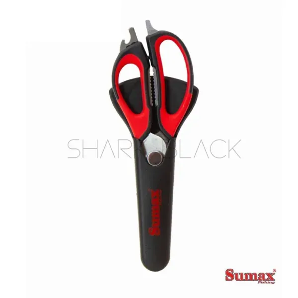 Tesoura Multifuncional Sumax Su-2211 Preto/Vermelho