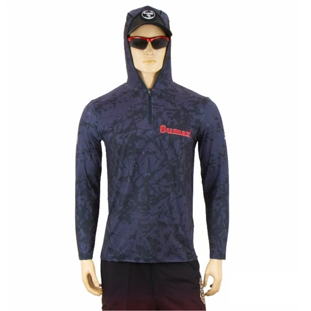 Camiseta de Pesca Sumax Bsw2402-2L Uv50+ Poliéster Masculina Preta