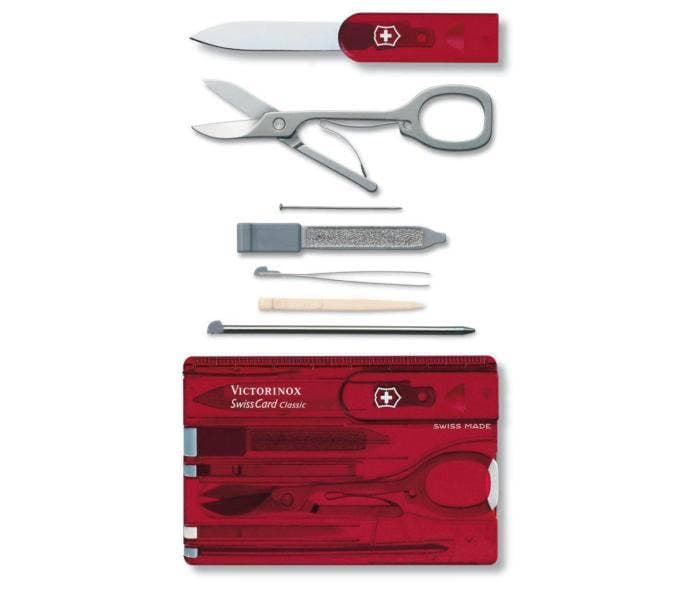 Canivete Multiuso Victorinox Swisscard Classic 0.7100.T com 10 Funções Vermelho