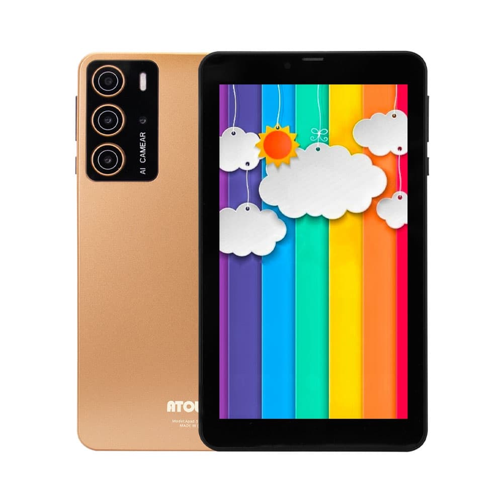 Tablet Atouch Apad 8GB 256GB 7" 5G Dourado