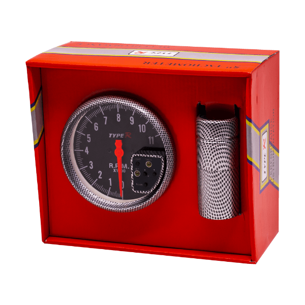 Tacômetro Hi-Performance Type R 8100SW-7 5" Relógio Conta-giro X1.000 Cinza/Preto