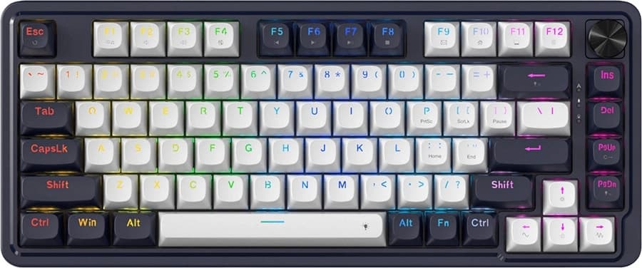 Teclado com Fio Gaming Redragon Ucal Magnetic K673WB-RGB-M Preto/Branco