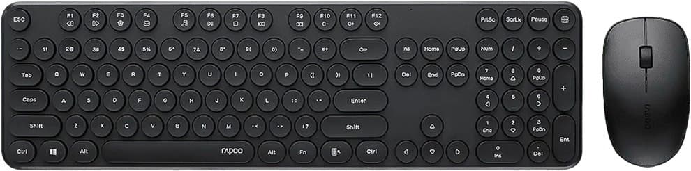 Teclado e Mouse Sem Fio Rapoo X260S - Preto