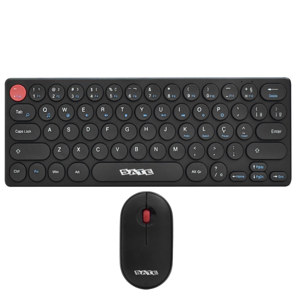Teclado e Mouse Sem Fio USB Satellite AK6012G Preto