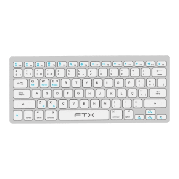 Teclado Ftx Ftxb1000 Sem Fio Ultra Slim com Bluetooth Espanhol Cinza