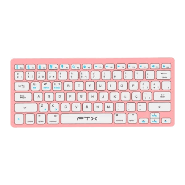 Teclado Ftx Ftxb1000 Sem Fio Ultra Slim com Bluetooth Rosa