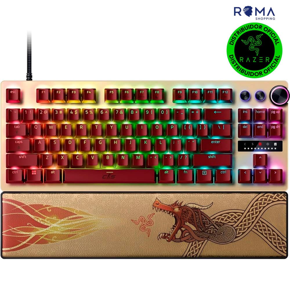 Teclado Gamer Razer Huntsman V3 Pro Tenkeyless Counter Strike 2 Ed. Frml RGB USB Inglês