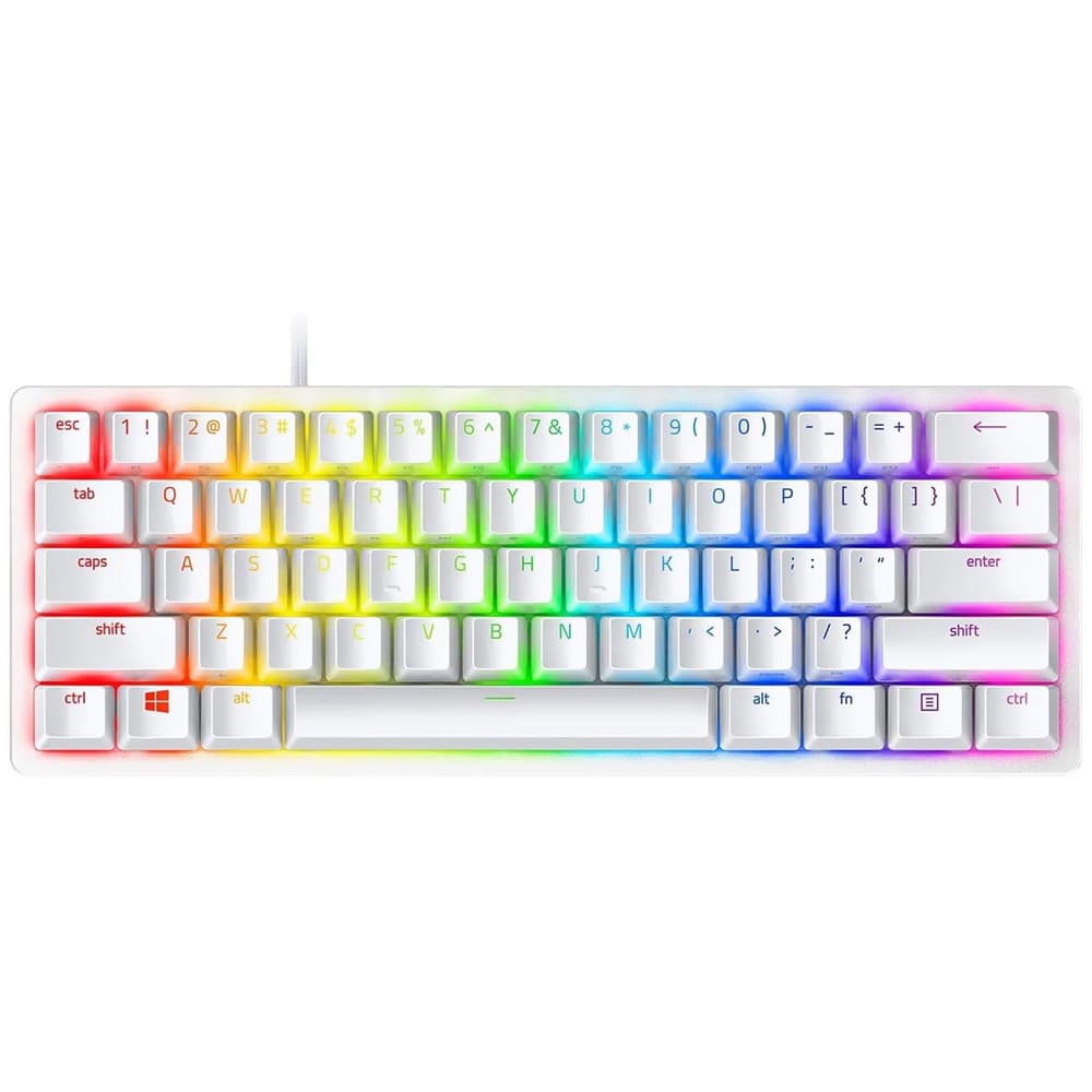 Teclado Gamer Mecânico Óptico Razer Huntsman Mini 60% Mercury Layout Us Branco