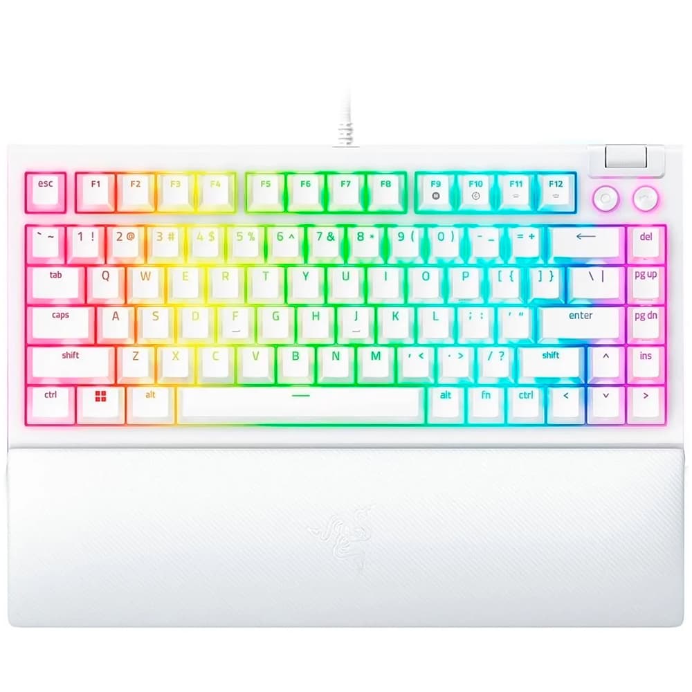 Teclado Gamer Mecânico Razer BlackWidow V4 75% Hot-Swappable USB / RGB / Inglês - Branco (RZ03-05001700-R3M1)