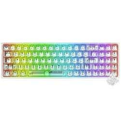 Teclado Gamer Mecânico Redragon K628CT-RGB-PRO Pollux Pro Wireless / Inglês - Transparente