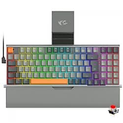 Teclado Gamer Mecânico Redragon K648GG-RGB Olaf Wireless / RGB / Red / Inglês - Cinza