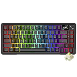 Teclado Gamer Mecânico Redragon K724RGB-PRO Behemoth Pro Wireless / RGB / Green / Inglês - Preto
