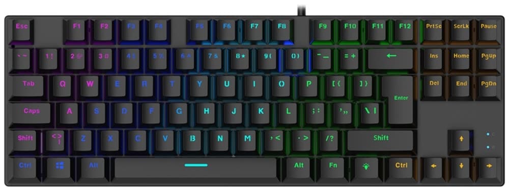 Teclado Gamer Mecânico Satellite GK-51 USB / RGB / Inglês - Preto