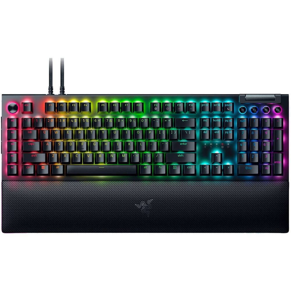 Teclado Gamer Mecânico USB Razer BlackWidow V4 Pro RGB Preto