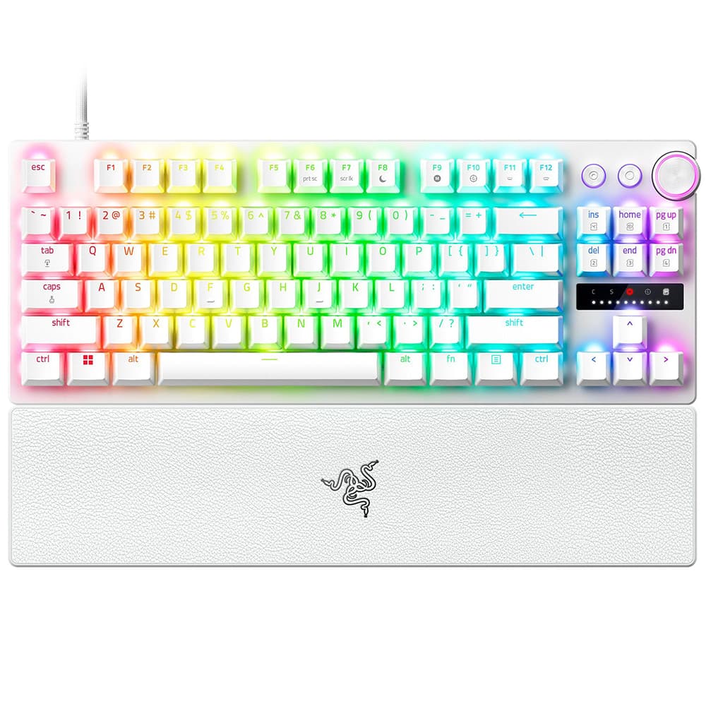 Teclado Gamer Razer Huntsman V3 Pro TKL 8KHz Analog Optical USB / RGB / Inglês - Branco (RZ03-05521100-R3U1)