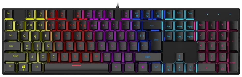 Teclado Mecânico Satellite Gk-31 King Fight RGB com Fio Preto