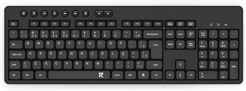 Teclado Sem Fio Redragon R Office Bk-7094 USB Preto