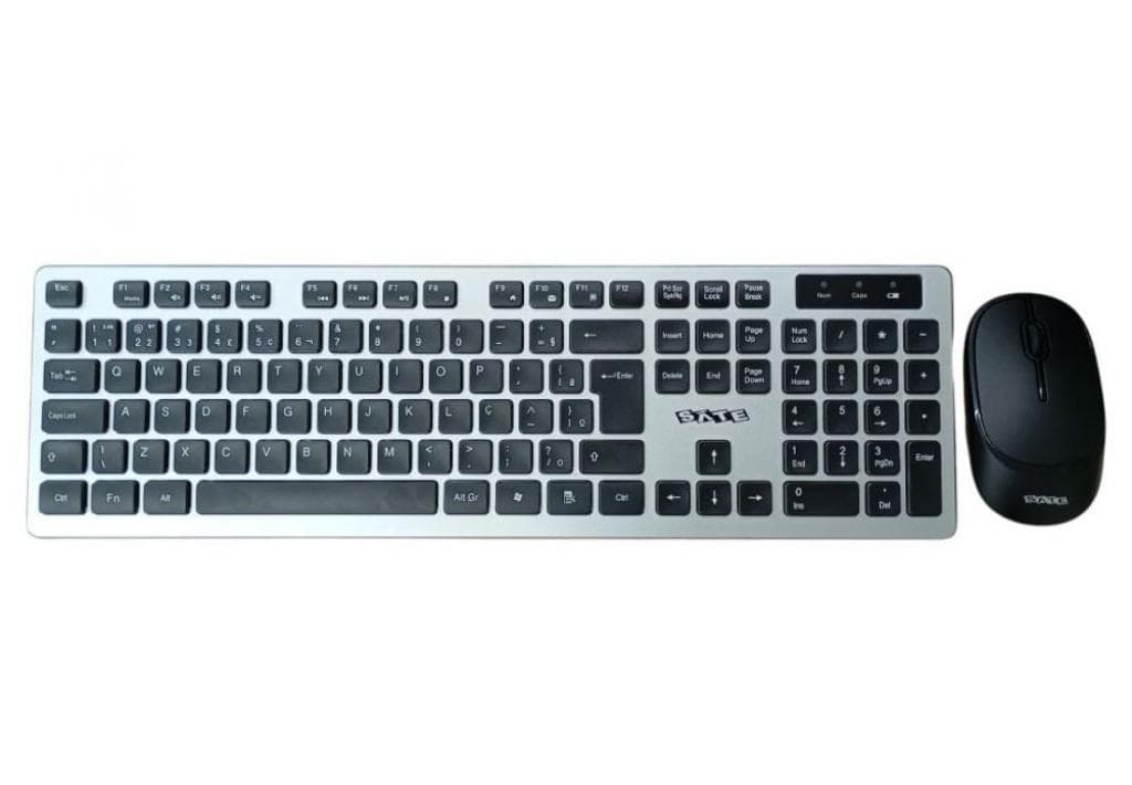 Teclado USB Satellite AK762G com Mouse Sem Fio Preto