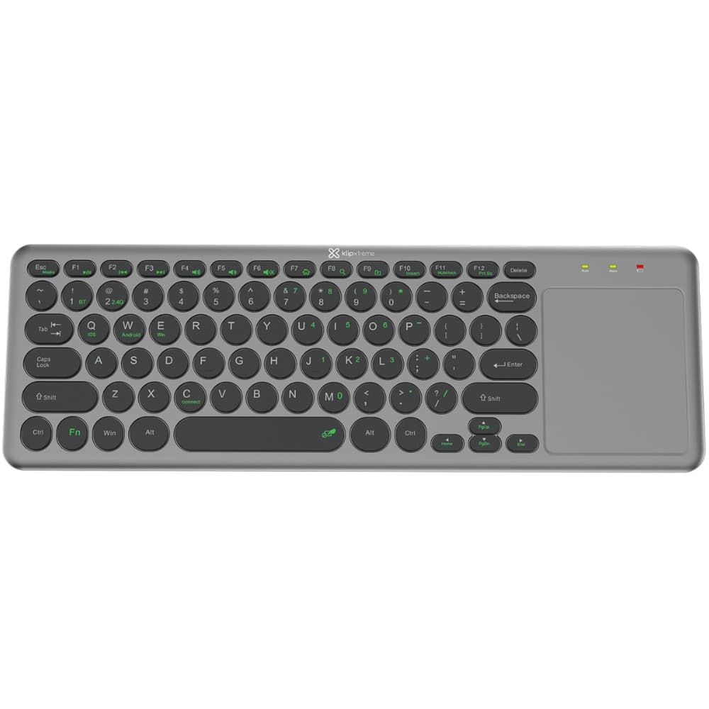 Teclado Wireless Klip Xtreme KeyGlider Kck-550E com Touchpad - Cinza