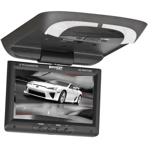 Tela de Teto Automotivo Booster Bm-8800TUSB 8.0" Monitor Giratório com Alto-falante USB Sd Ir Preto