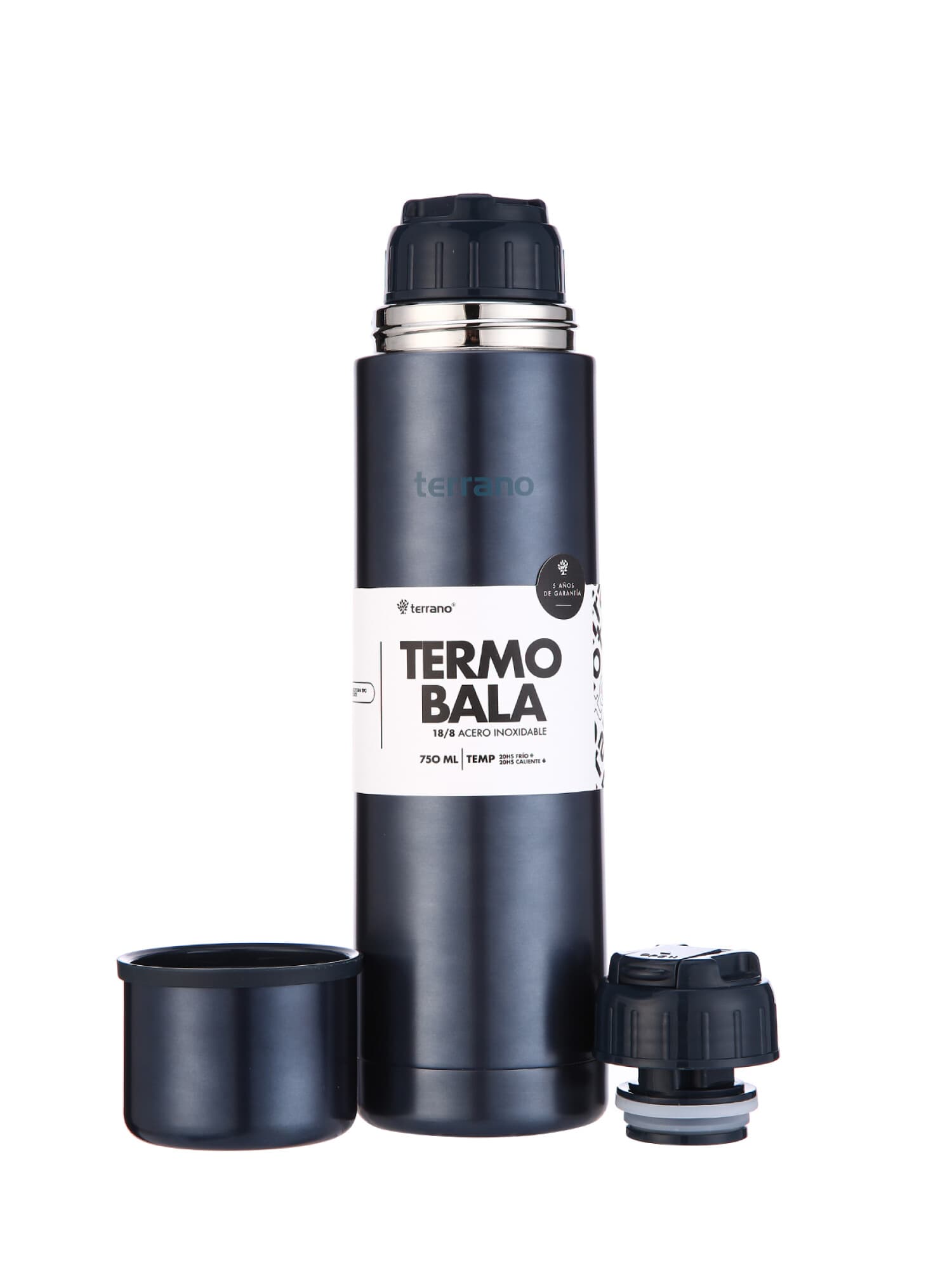 Garrafa Térmica Terrano Bala 750ml Azul Metalizado