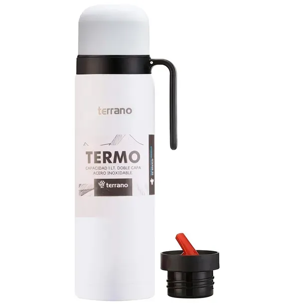 Garrafa Térmica Terrano Ac409023018 1L Com Manopla Branco