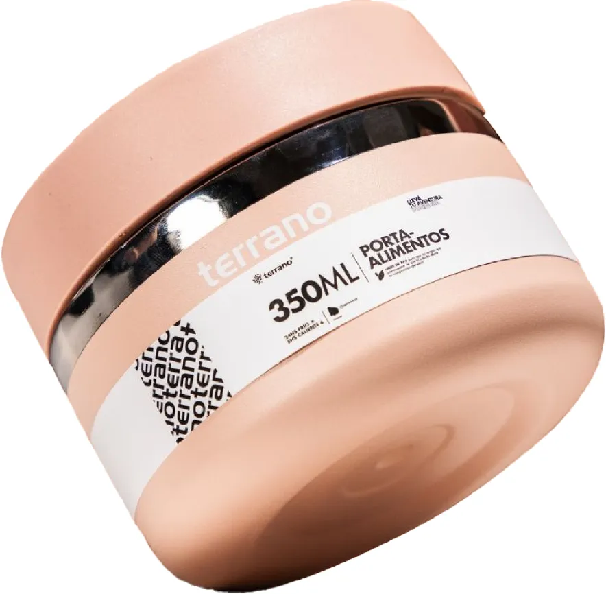 Garrafa Térmica Terrano Porta-alimento 350ml Rosado