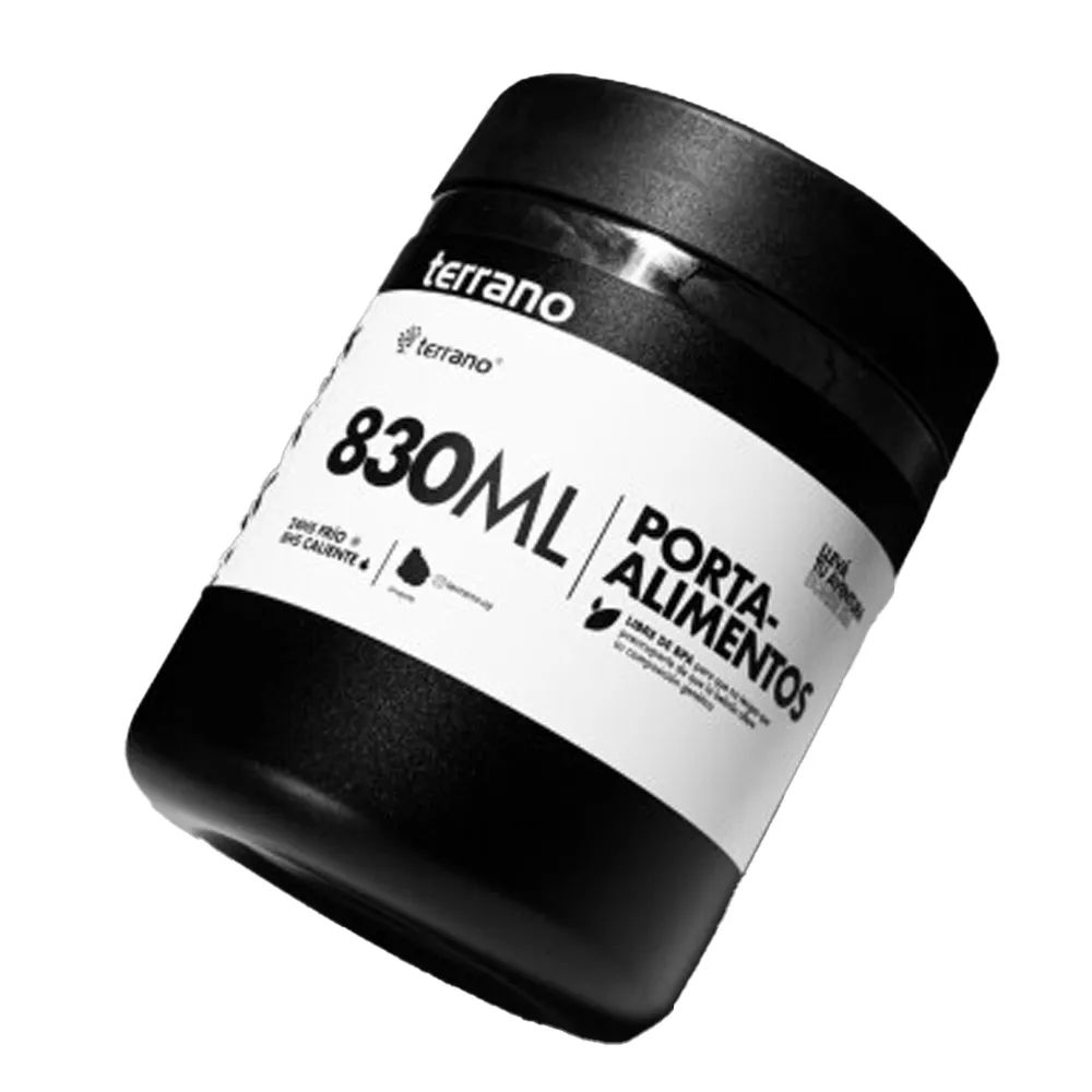 Garrafa Térmica Terrano Termos Y Vasos Porta-alimento Frio/caliente 830ml Negro