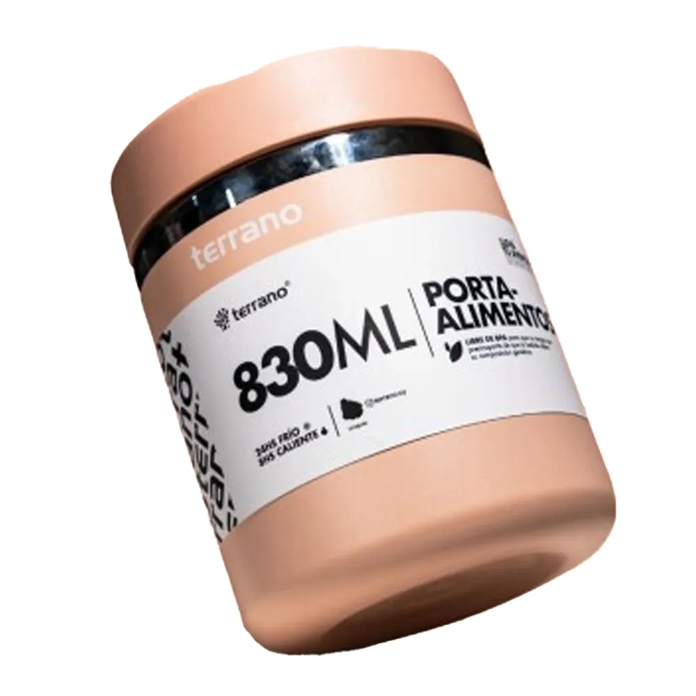 Garrafa Térmica Terrano Termos Y Vasos Porta-alimento Frio/caliente 830ml Rosado