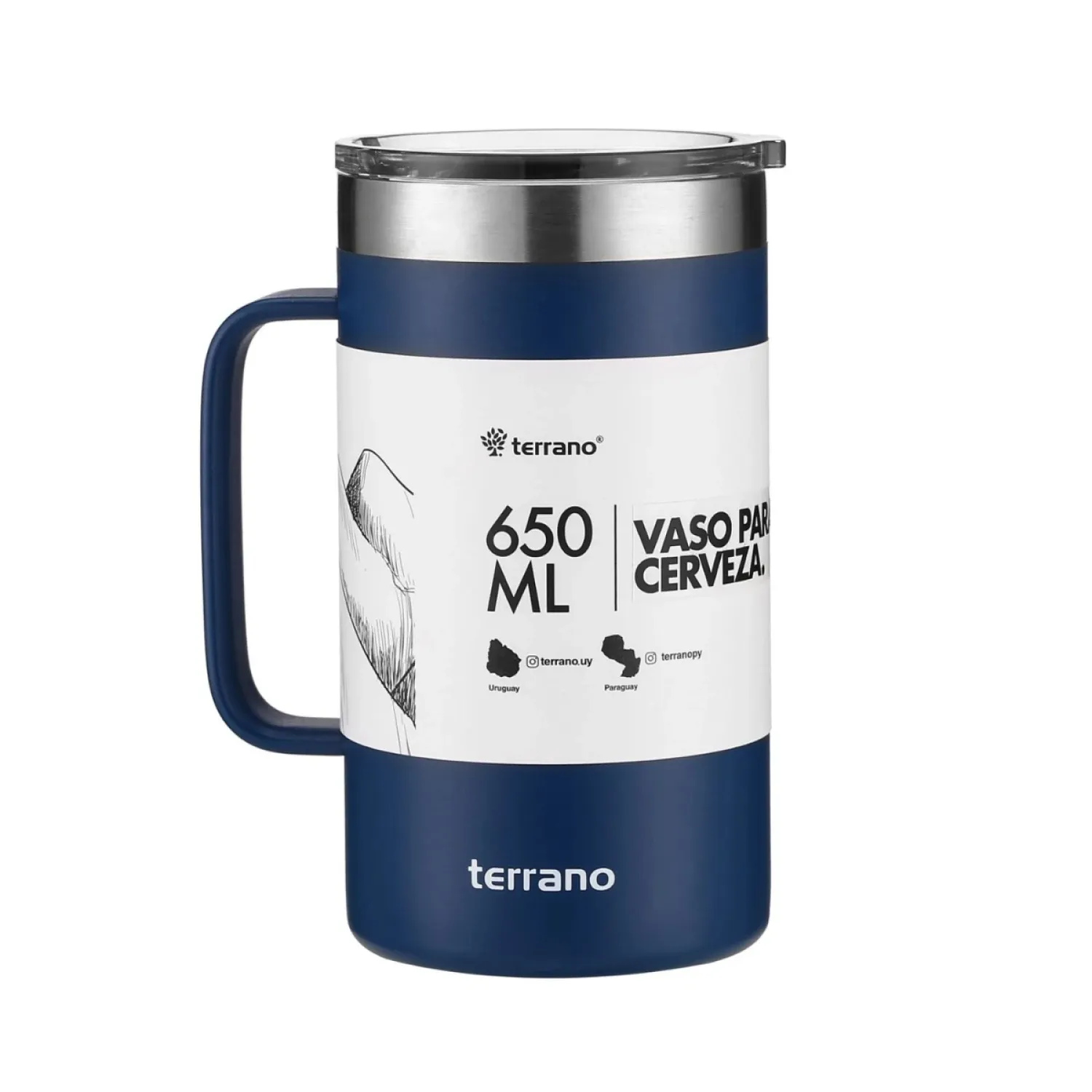 Vaso Terrano Chopera com Tampa 650ml Azul
