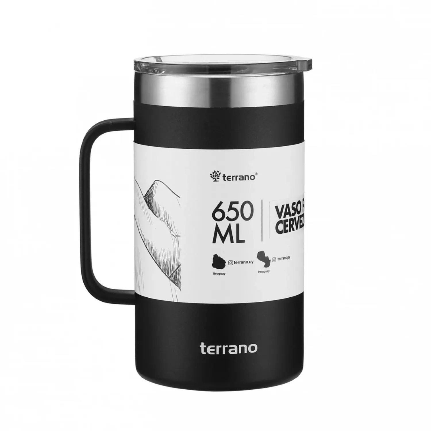Garrafa Térmica Terrano Vaso Chopera C/tapa 650ml Negro