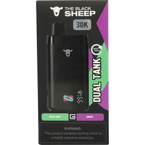 Vape Descartável The Black Sheep 30000PUFFS Fresh Mint/Grape