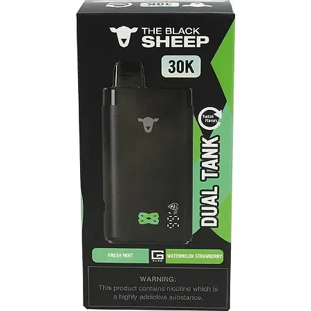 Vape Descartável The Black Sheep 30000PUFFS Fresh Mint/Watermelon Strawberry